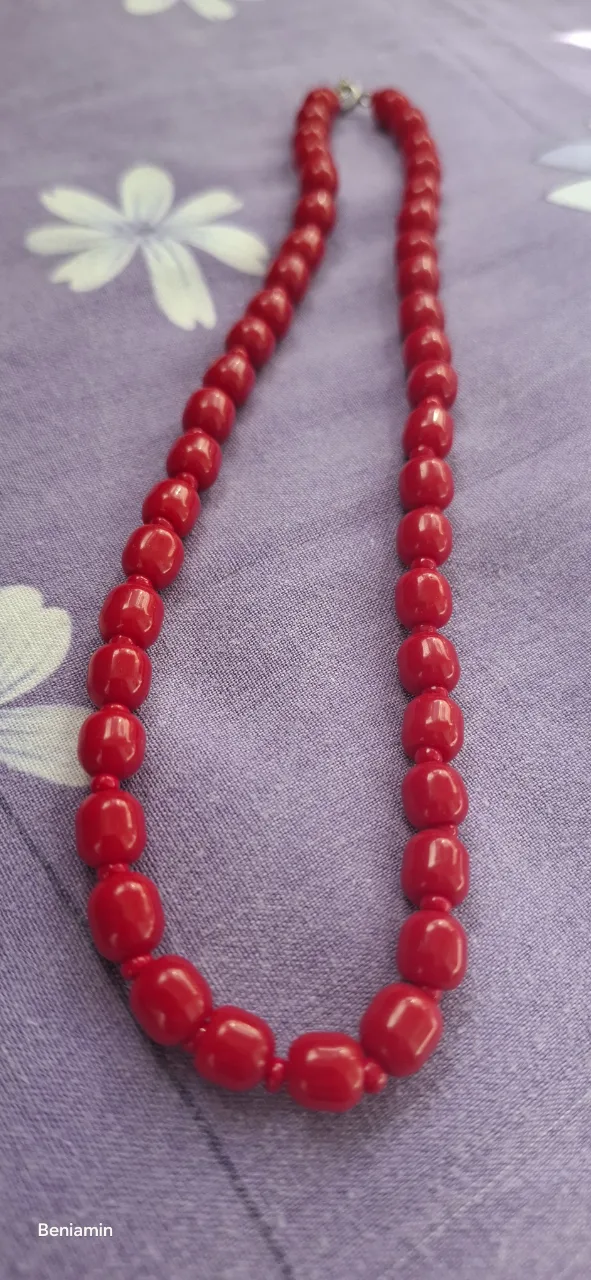 Colier Vintage deosebit - 3 rânduri Turcoaz African și Jasp Peisaj 📿 – fotografia 2 din 8