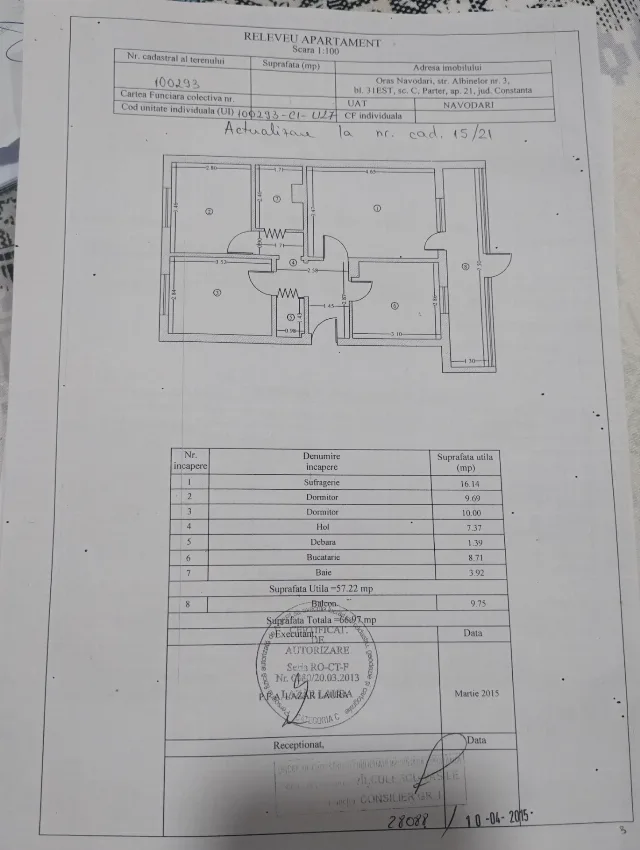 VAND APARTAMENT 70 MP 4 CAMERE DECOMANDAT PARTER BALCON CONSTRUIT AUTORIZAT GAZE CENTRALA TERMICA INSTALATIE SCURGERE SEPARATA – fotografia 5 din 6