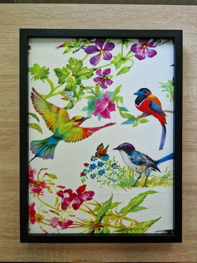 Tablou textil pasari tropicale – fotografia 4 din 7