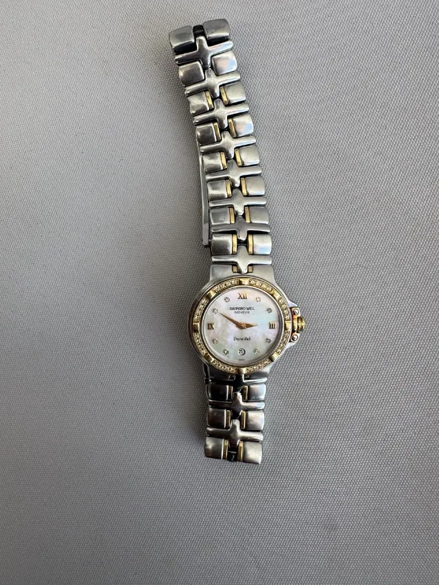 Ceas RAYMOND WEIL aur, diamante și oțel – fotografia 8 din 8