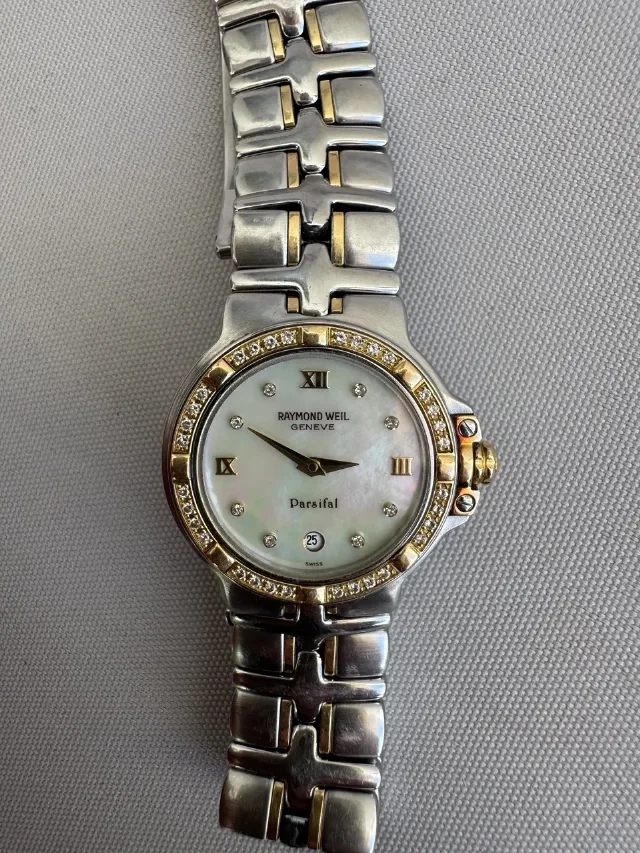Ceas RAYMOND WEIL aur, diamante și oțel – fotografia 2 din 8
