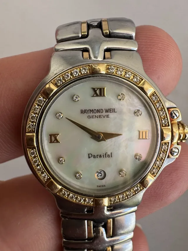 Ceas RAYMOND WEIL aur, diamante și oțel – fotografia 5 din 8