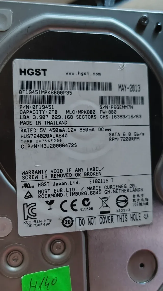 Hard Disk Seagate HGST, 2TB SATA3 6GB/S, 3.5 inch, 7.200rpm, 64MB – fotografia 4 din 6