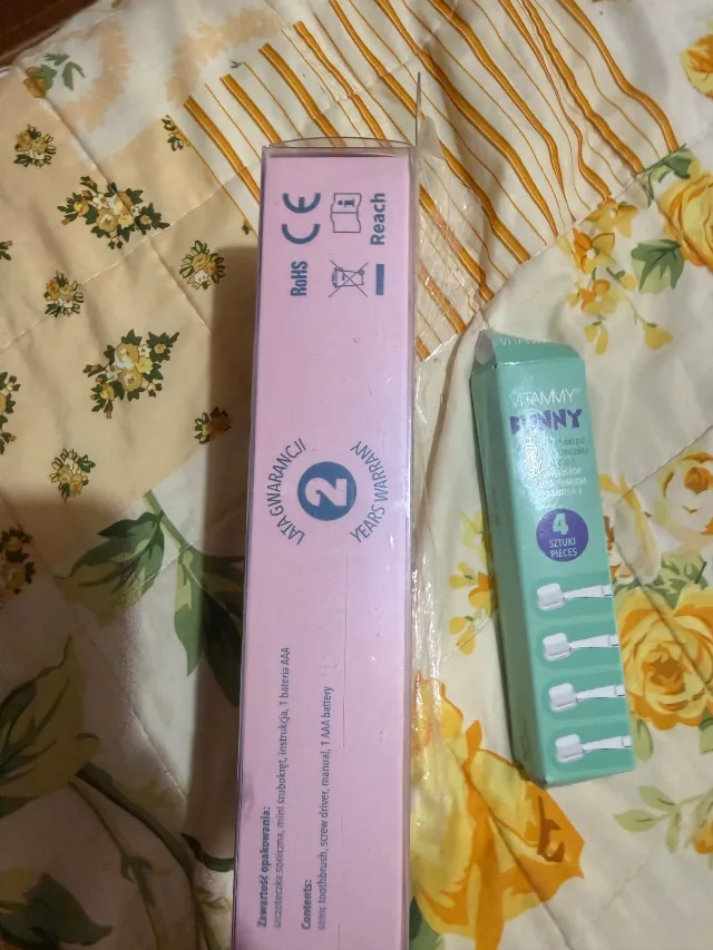 Periuta de dinti electrica Vitammy Bunny, pentru copii 0-3 ani, roz/ albastru – fotografia 5 din 6