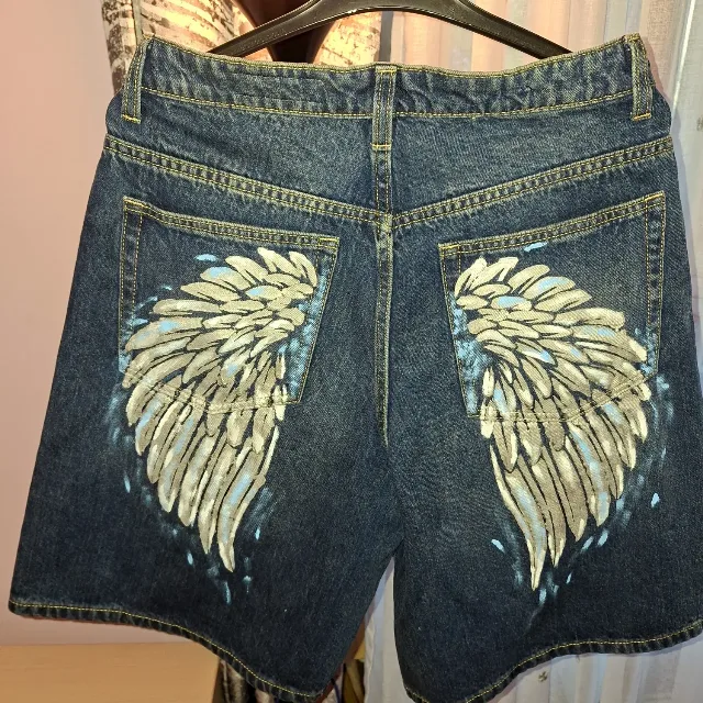 bermude Bershka betelie încrucișată pictati, 36 – fotografia 5 din 8