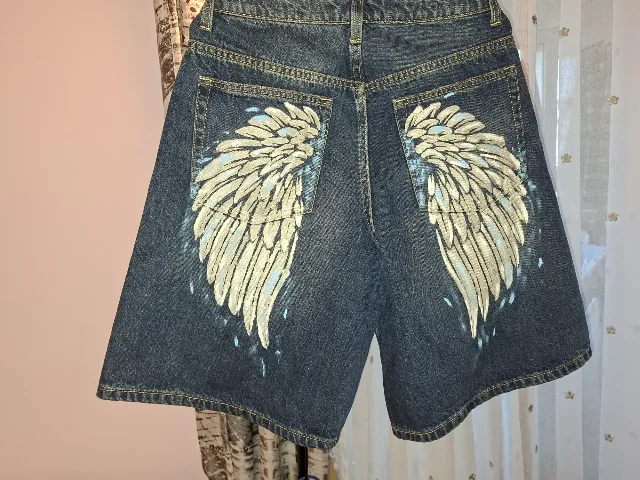 bermude Bershka betelie încrucișată pictati, 36 – fotografia 4 din 8