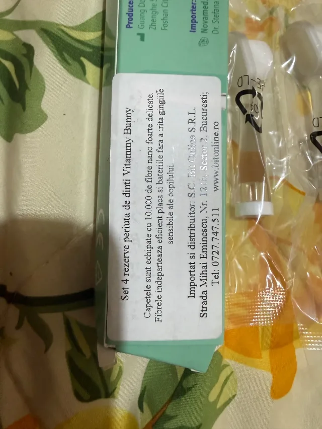 Periuta de dinti electrica Vitammy Bunny, pentru copii 0-3 ani, roz/ albastru – fotografia 4 din 6