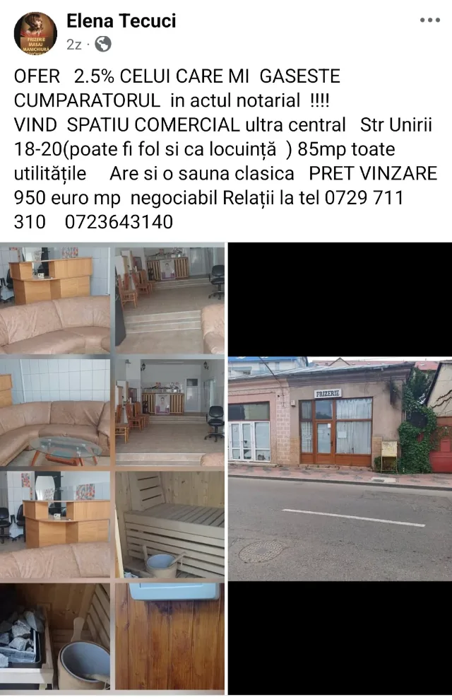 Vinzare ca spațiu comercial sau locuință – Tecuci, Galați