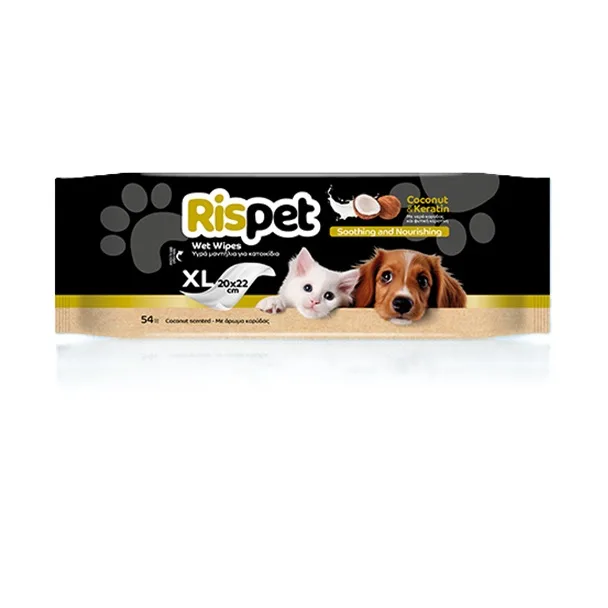Șervețele umede cu Keratină si apa de nucă de cocos pentru animale de companie cu păr lung – pachet 54 buc. – Sector 1, București