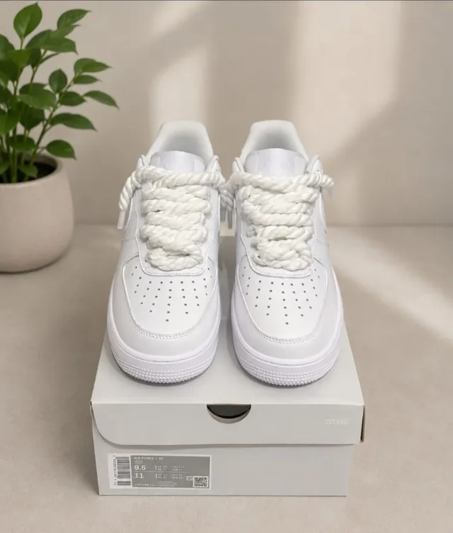 NIKE AIR FORCE 1 LOW BLACK ROPE LACES – fotografia 3 din 5