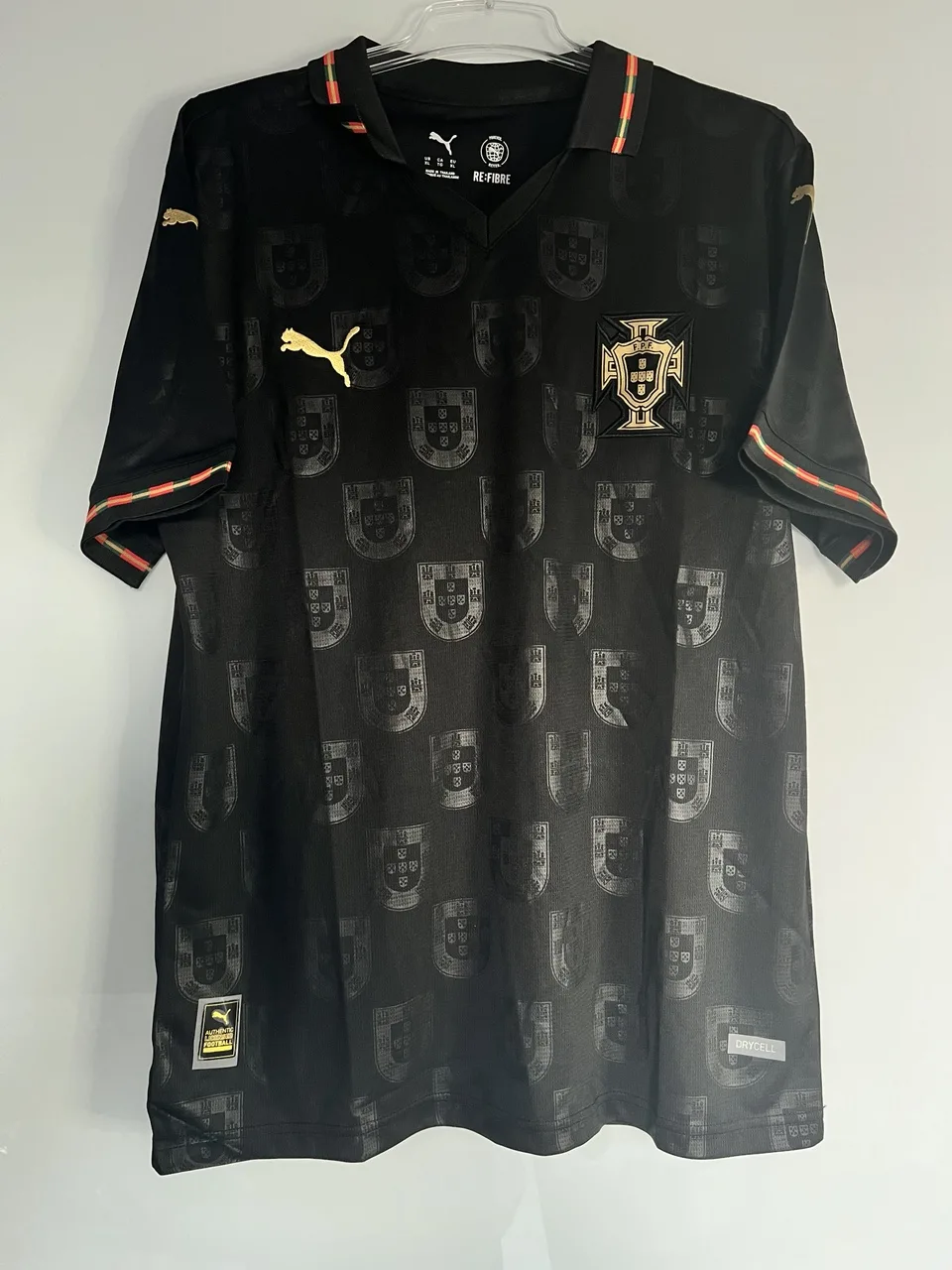 Tricou fotbal Portugalia negru – fotografia 1 din 2