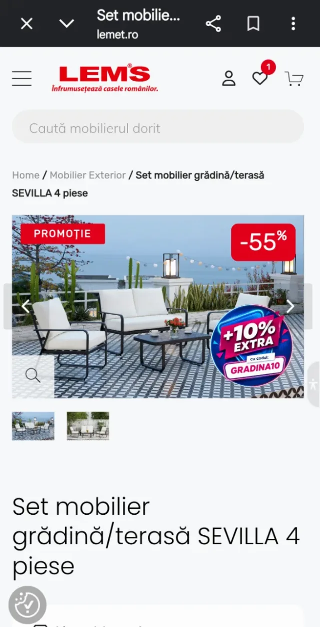 set pentru terasă gri antracit – Frumusani, Călărași