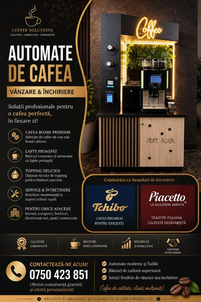 Afacere automate cafea – Sector 1, București