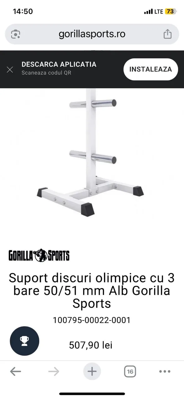 Suport discuri olimpice cu 3 bare 50/51mm – fotografia 7 din 7