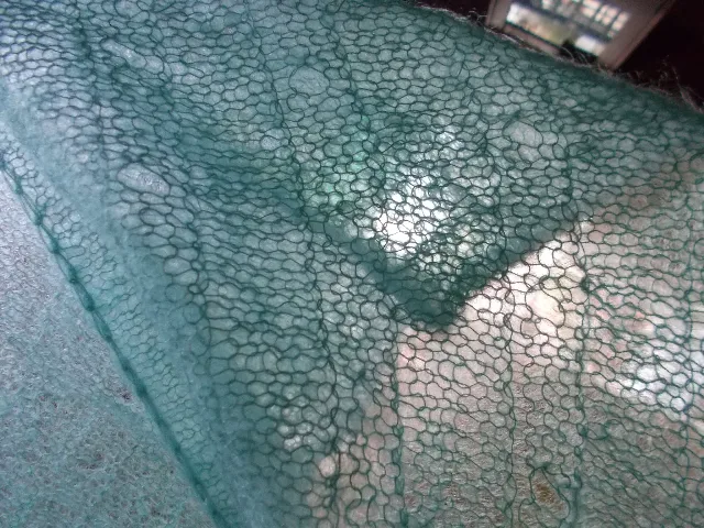 Sal scurt, handmade - kid silk mohair - verde menta - masura universala – fotografia 4 din 5