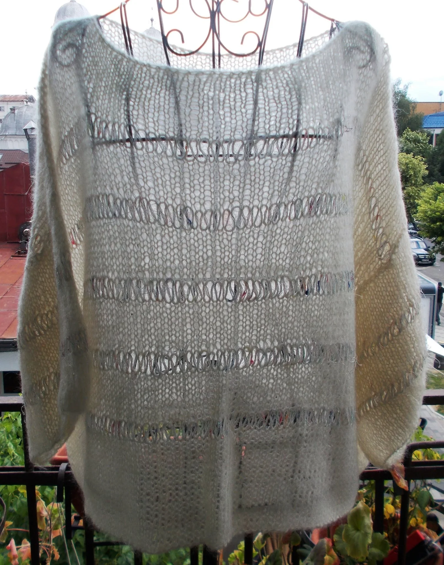Pulover handmade - Drops kid silk - Alb - masura L/XL – Curtea de Arges, Argeș