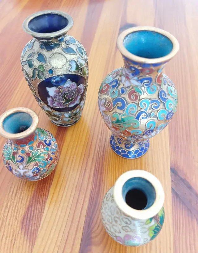 Vaze cloisonne miniaturi – fotografia 2 din 3