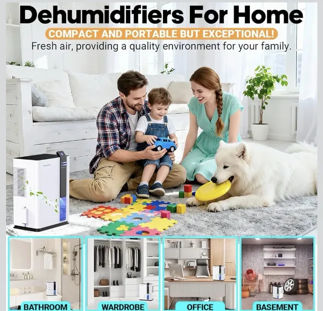 ROMMQB Dezumidificator Smart 3L – Oprire Automată & Lumină LED de Noapte – fotografia 6 din 6