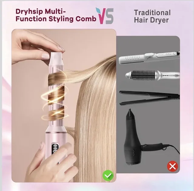 Dryhsip 5-în-1 Air Styler & Uscător de Păr – Pearl Pink – fotografia 2 din 6