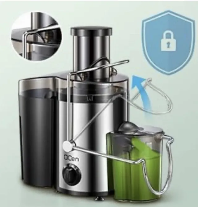QCen Storcător de Fructe Centrifugal 500W – 2 Viteze & Tub de Alimentare Extra-Larg – fotografia 5 din 8
