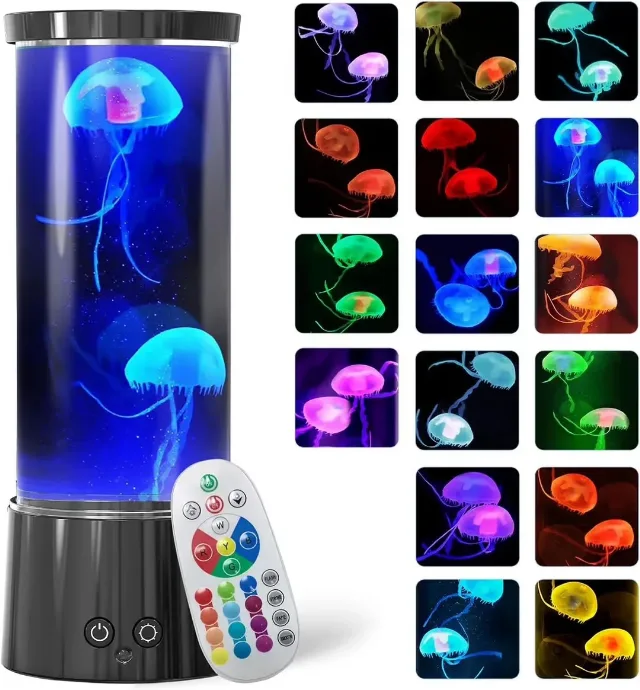 Lampă RGB cu Meduze 🪼 – LED cu Schimbare de Culori și Telecomandă – fotografia 3 din 4