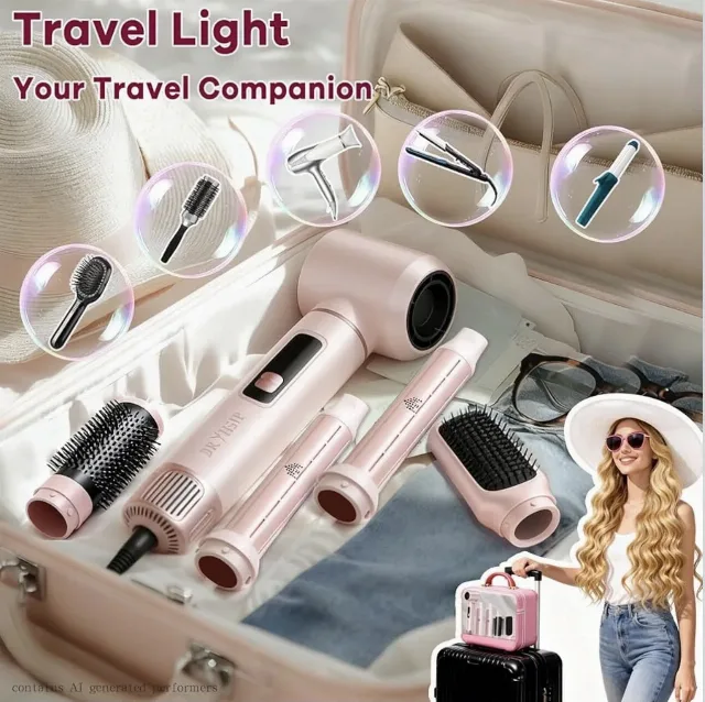 Dryhsip 5-în-1 Air Styler & Uscător de Păr – Pearl Pink – fotografia 5 din 6