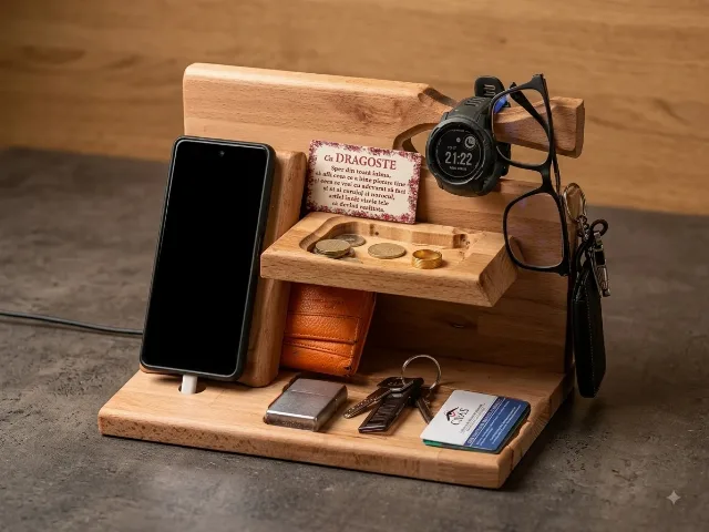 Organizator din lemn masiv de fag (Handmade / Premium Studio) – Sector 2, București