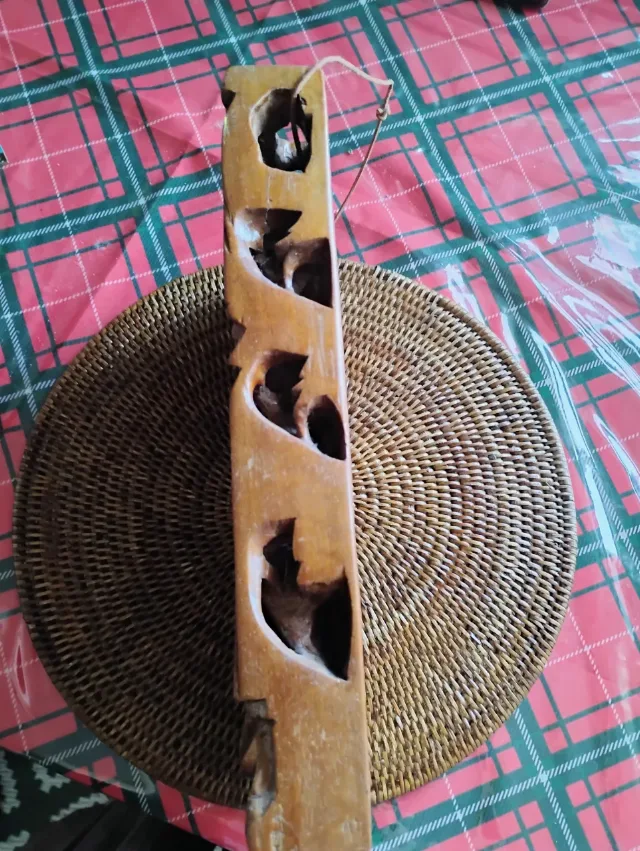 Sculptură unică lemn masiv Bali / Panou decorativ 3D Ramayana vintage – fotografia 8 din 8