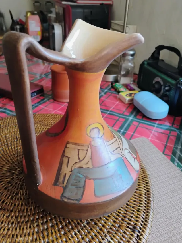 Vază Carafă Vintage Ceramică Studio Valbruna Italy Anii '50-'60 Retro – fotografia 3 din 5