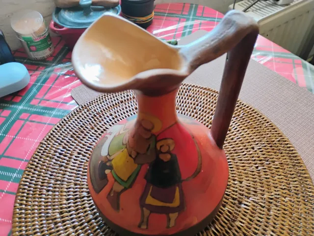 Vază Carafă Vintage Ceramică Studio Valbruna Italy Anii '50-'60 Retro – fotografia 4 din 5