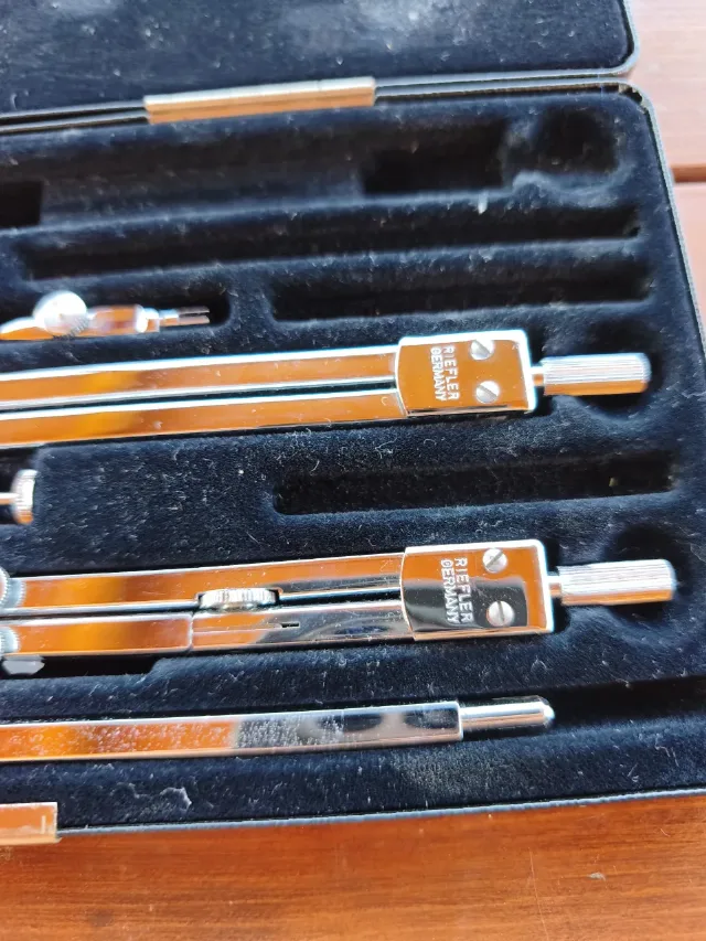 Trusă de compasuri Riefler P54 (Vintage, Made in Germany) – fotografia 5 din 8