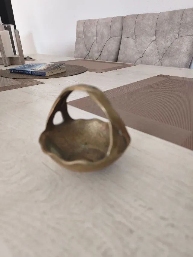 Coșuleț decorativ vintage din alamă/bronz – Import Germania (anii '70-'80) – fotografia 5 din 8