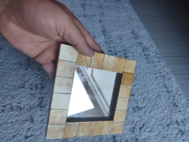 Ramă foto / oglindă decorativă unicat, din os natural – fotografia 7 din 8