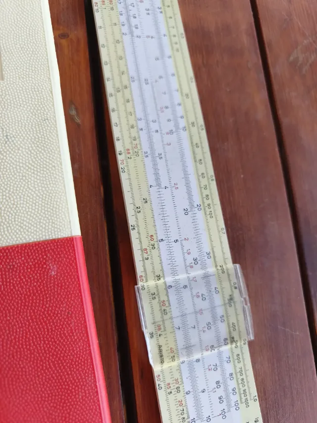 Riglă de calcul vintage ARISTO Scholar 0903 LL (Made in Germany) + Toc original – fotografia 3 din 8
