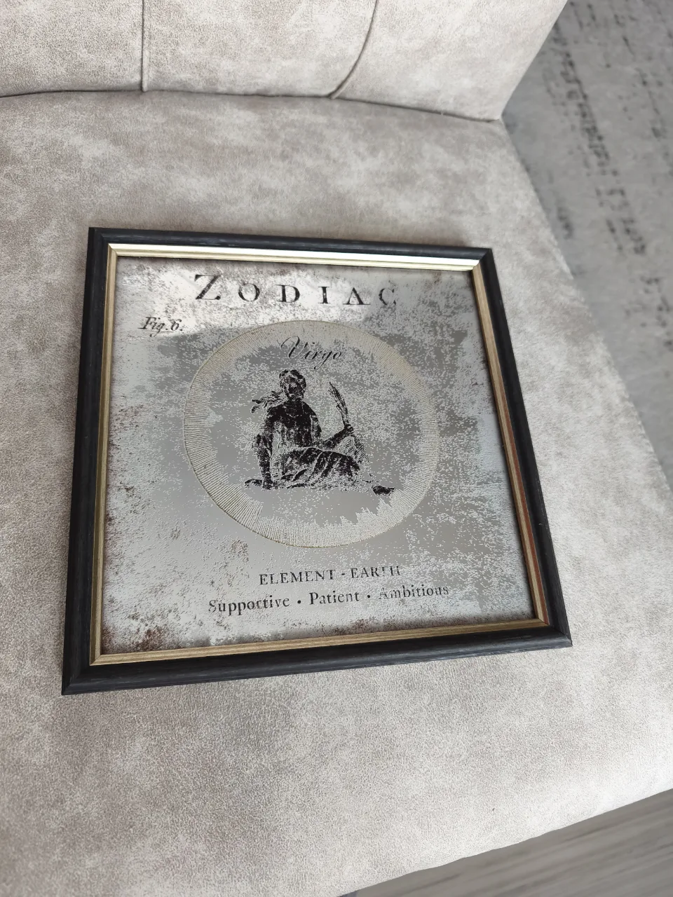Tablou Oglindă Decorativă Vintage - Zodia Fecioară  Stil Antichizat – Bistrița-Năsăud, Bistrița-Năsăud