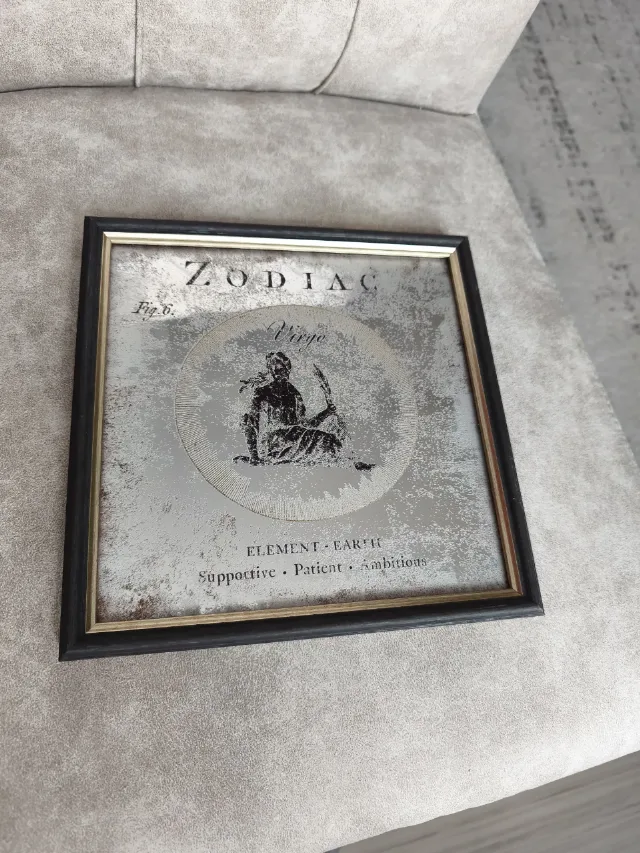 Tablou Oglindă Decorativă Vintage - Zodia Fecioară  Stil Antichizat – fotografia 1 din 8