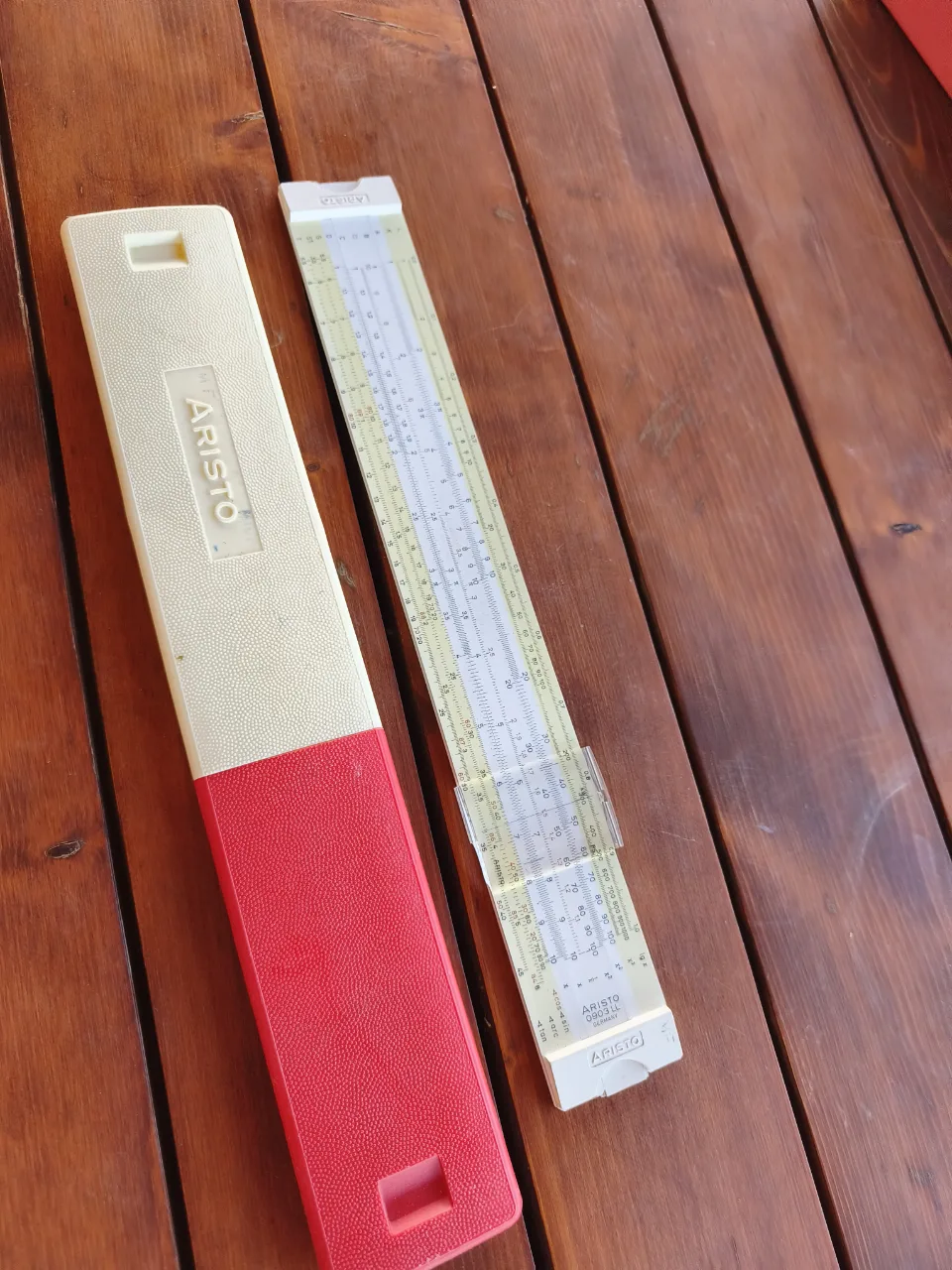 Riglă de calcul vintage ARISTO Scholar 0903 LL (Made in Germany) + Toc original – Bistrița-Năsăud, Bistrița-Năsăud