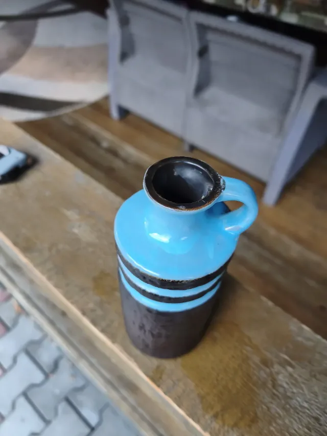 Vază ceramică vintage VEB Haldensleben 4087B - Mid Century Modern / DDR – fotografia 7 din 8