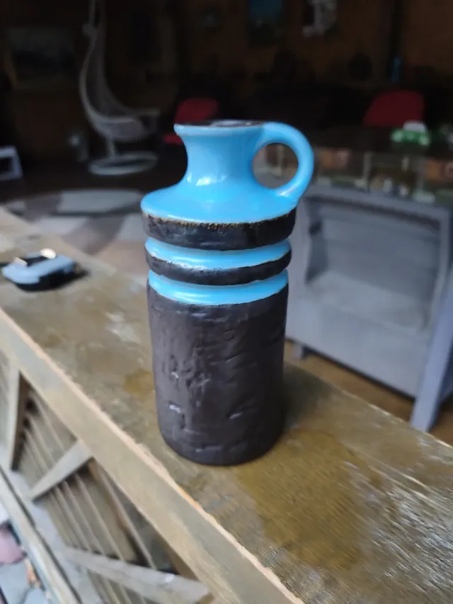 Vază ceramică vintage VEB Haldensleben 4087B - Mid Century Modern / DDR – fotografia 8 din 8