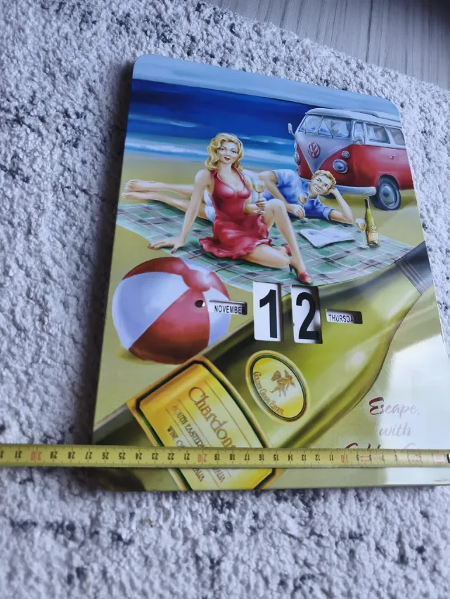 Calendar Perpetuu Metalic Vintage - Model Retro VW Bulli & Pin-Up (Colecție – fotografia 5 din 8
