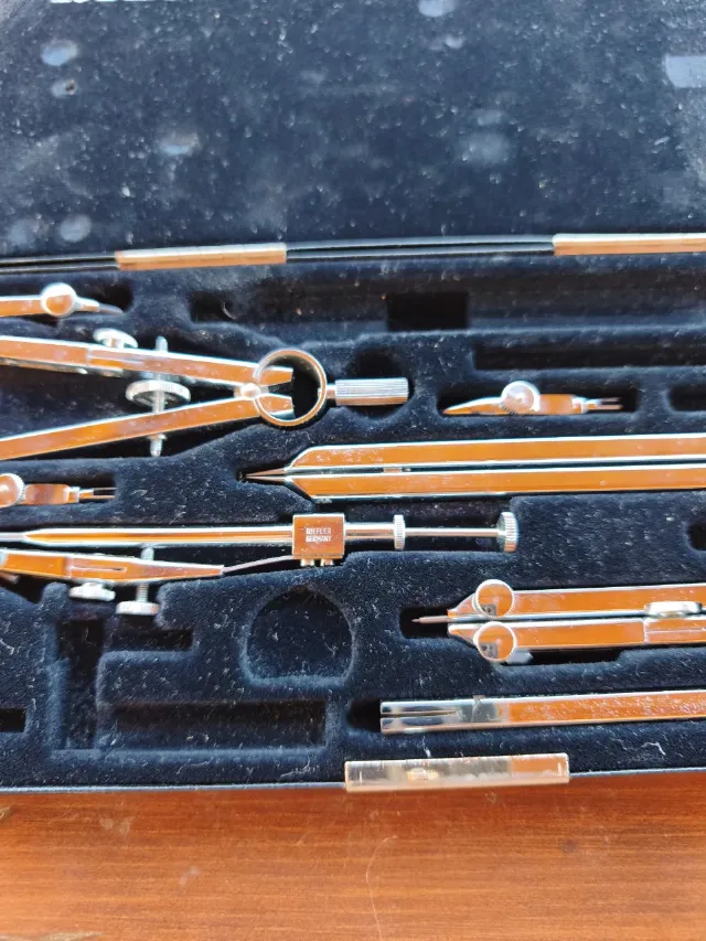 Trusă de compasuri Riefler P54 (Vintage, Made in Germany) – fotografia 6 din 8