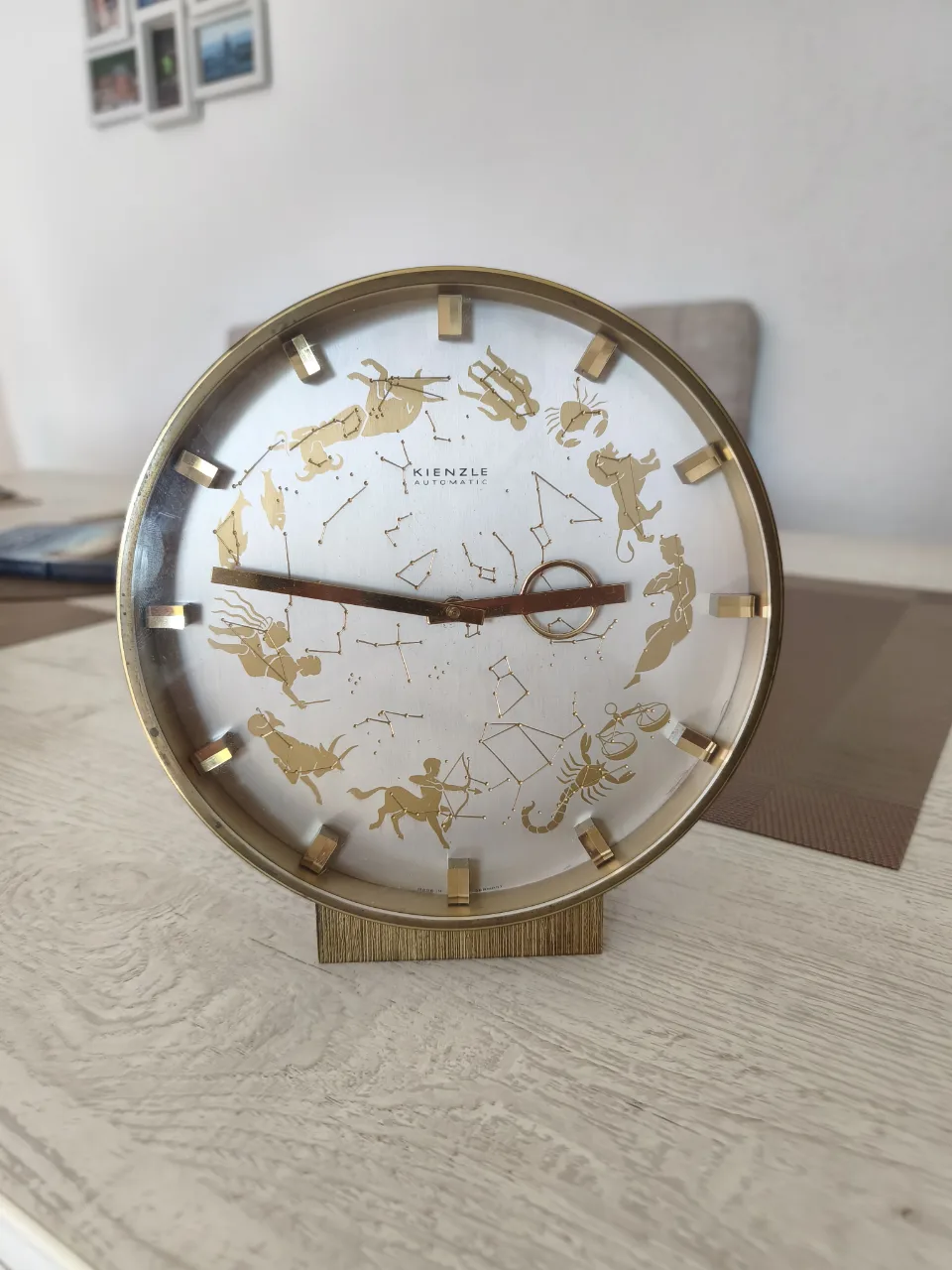 Ceas de masă vintage KIENZLE Zodiac / Horoscop – Mid-Century Modern, alama, superb! – Bistrița-Năsăud, Bistrița-Năsăud