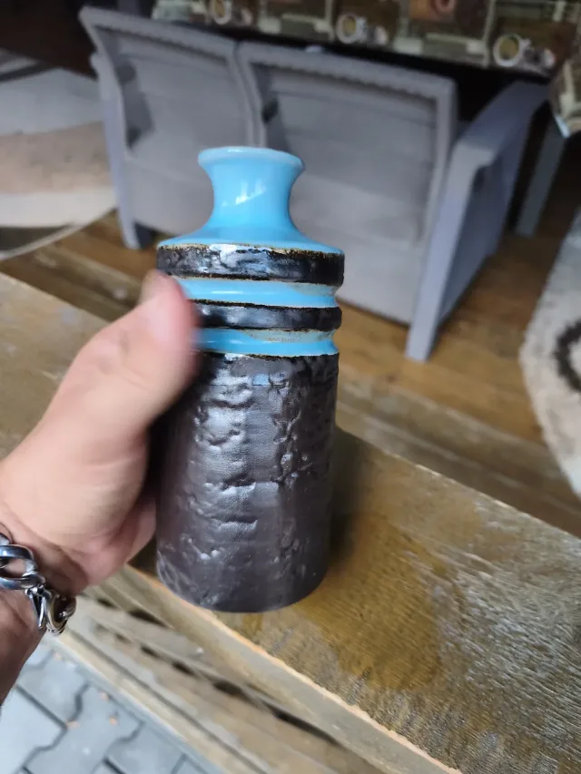 Vază ceramică vintage VEB Haldensleben 4087B - Mid Century Modern / DDR – fotografia 6 din 8