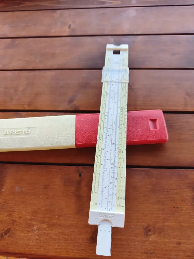 Riglă de calcul vintage ARISTO Scholar 0903 LL (Made in Germany) + Toc original – fotografia 8 din 8