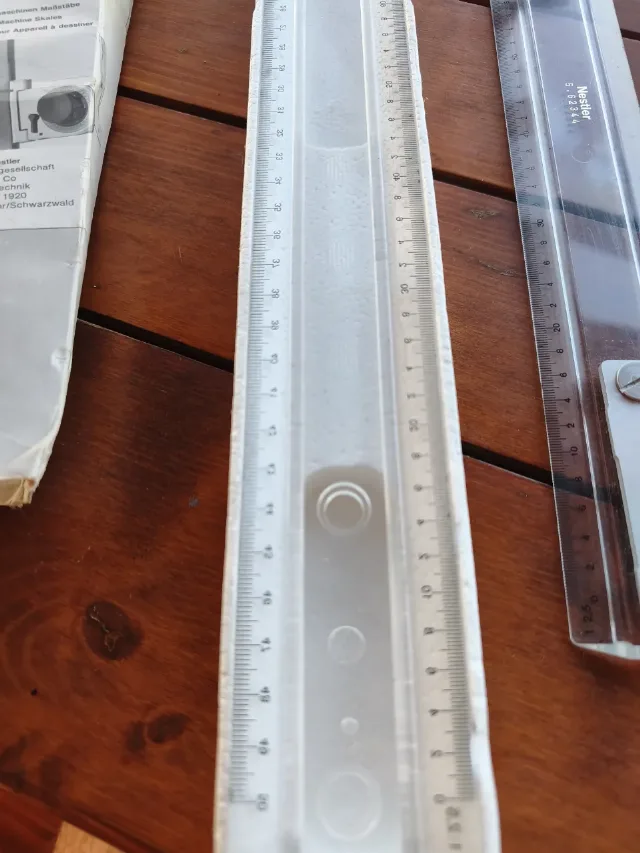 Set Rigle Profesionale Planșetă Desen Tehnic NESTLER – Vintage, cu cutie – fotografia 7 din 8