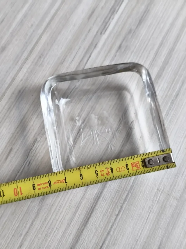 Mini-tăviță / Suport bijuterii din cristal Orrefors Suedia - Vintage, semnat – fotografia 3 din 8