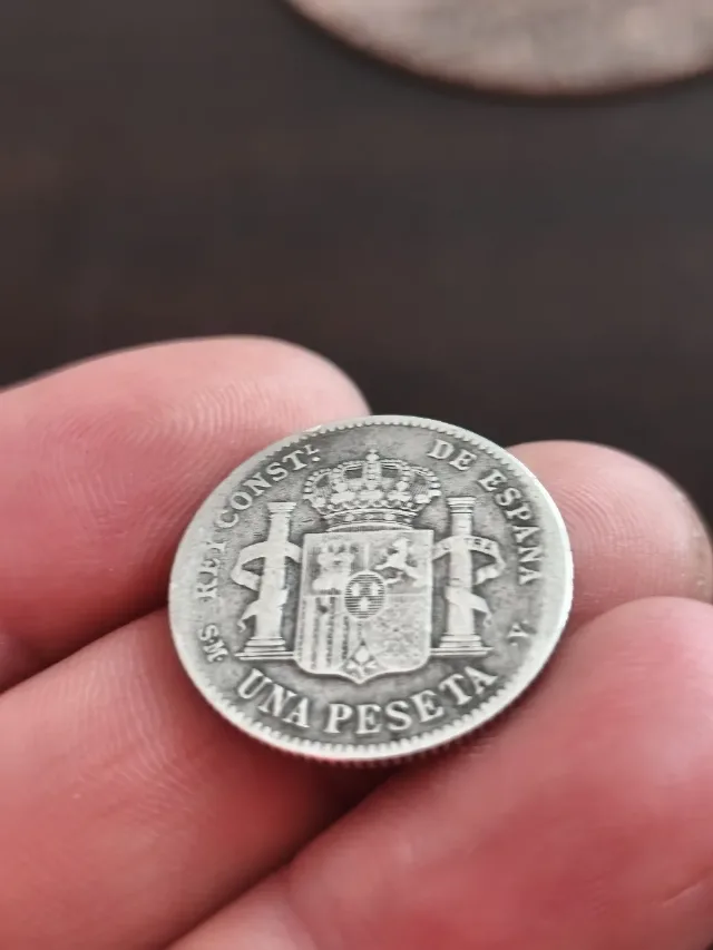Monedă veche din Argint 1 Pesetă Spania 1902 - Regele Alfonso XIII – fotografia 7 din 7