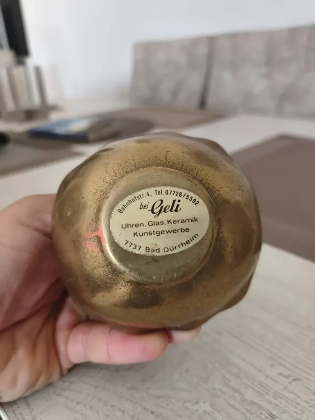 Coșuleț decorativ vintage din alamă/bronz – Import Germania (anii '70-'80) – fotografia 7 din 8
