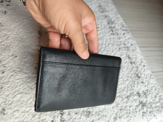 Portofel damă NOBEL din piele naturală neagră, model vintage compartimentat – fotografia 8 din 8