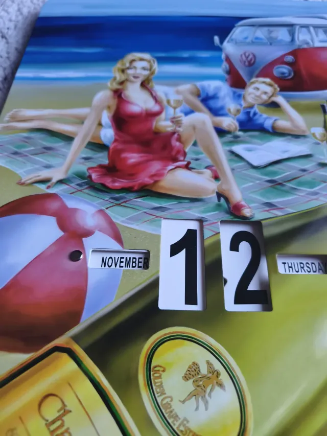 Calendar Perpetuu Metalic Vintage - Model Retro VW Bulli & Pin-Up (Colecție – fotografia 3 din 8
